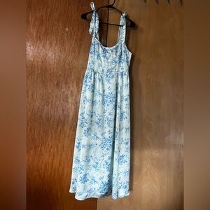NWT American Eagle Corset Tie Strap Floral Midi Dress, size medium